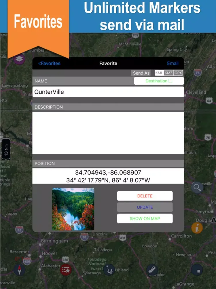 Captures d'écran de Guntersville Lake gps offline chart for boaters iPad 