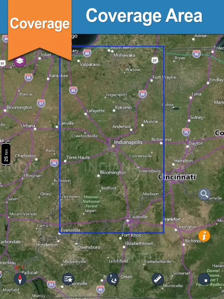 Indiana Lakes gps offline nautical map for boaters iPad  스크린샷
