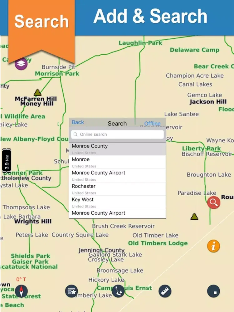 Indiana Lakes gps offline nautical map for boaters iPad  스크린샷