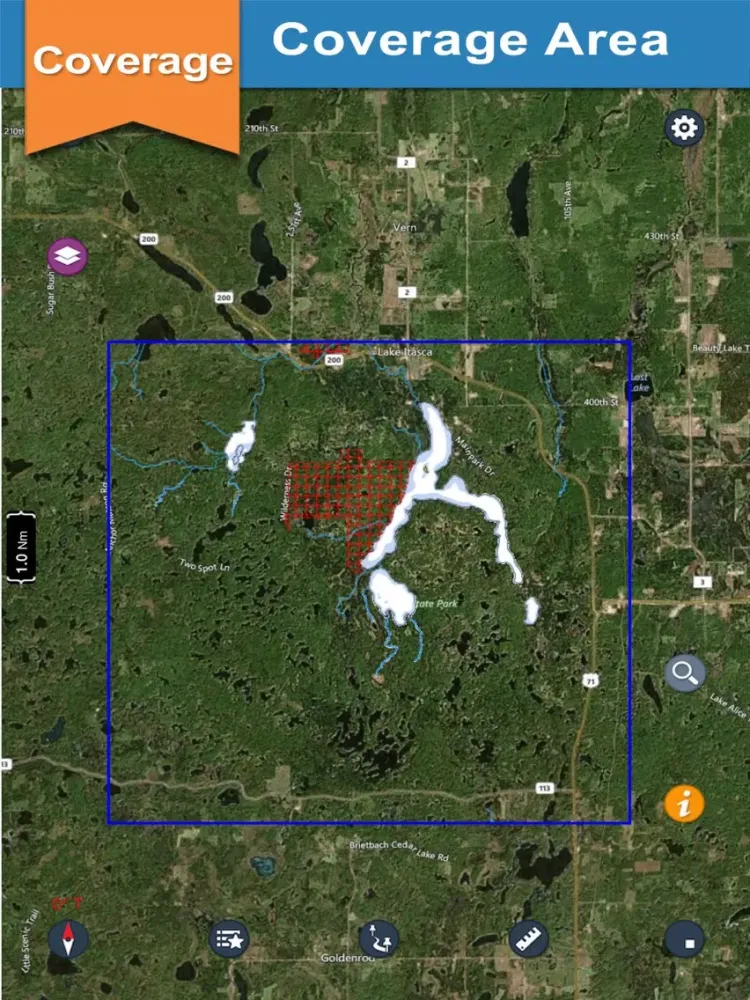 Itasca offline GPS chart for lake and park trails iPad  Screenshots