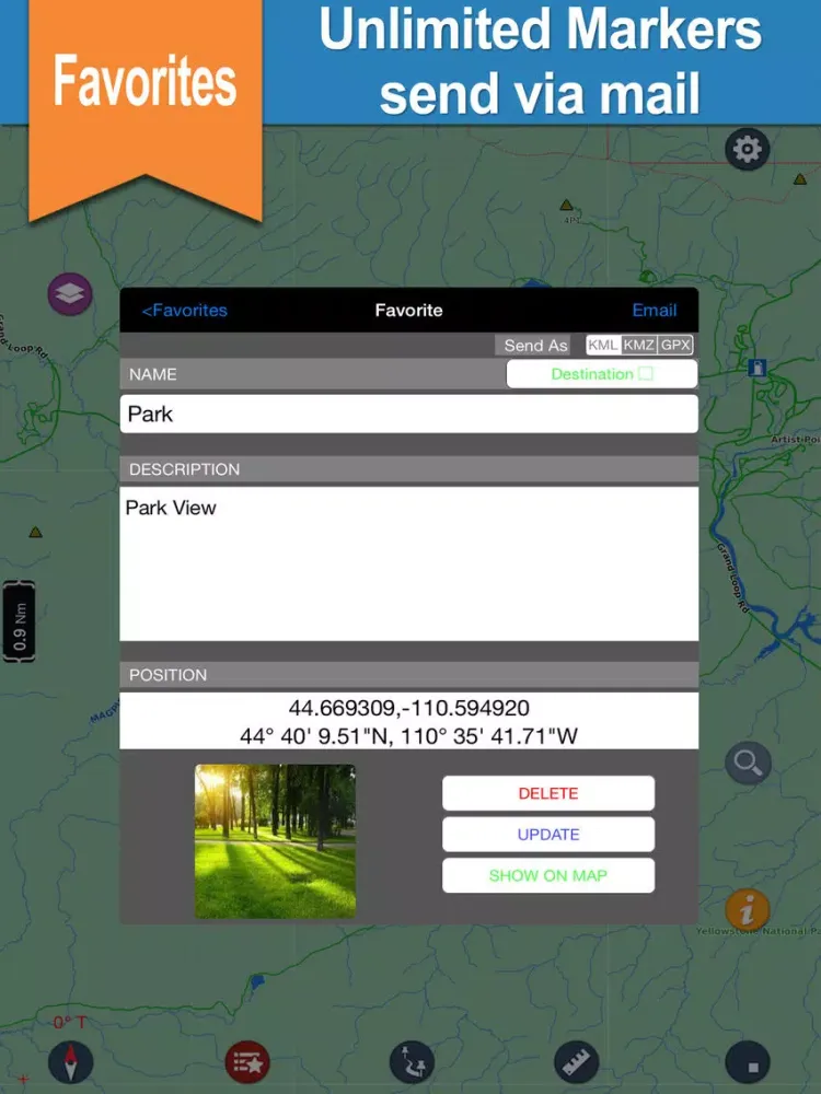 Itasca offline GPS chart for lake and park trails iPad  Screenshots