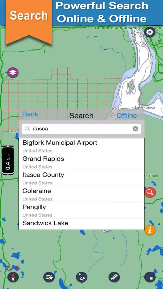 Itasca offline GPS chart for lake and park trails Screenshots
