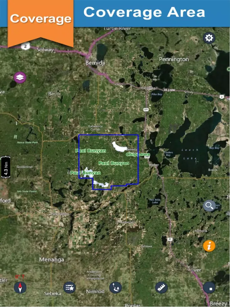 Mantrap Kabekona & Paul Bunyan lake and park trail iPad  Ekran Görüntüleri