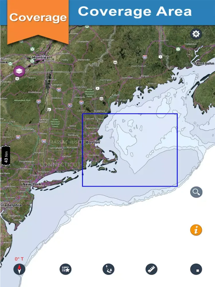 Massachussetts offline nautical chart for cruising iPad  스크린샷