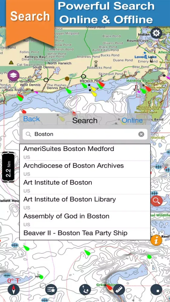 Massachussetts offline nautical chart for cruising 스크린샷