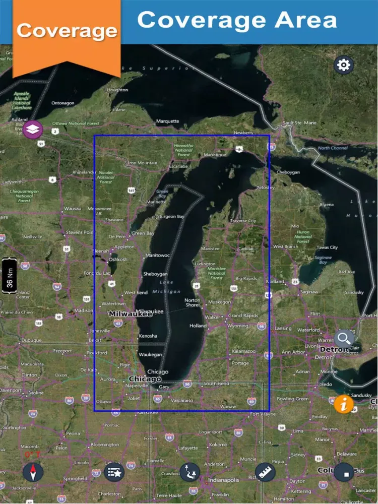 Michigan Lake offline nautical chart for boaters iPad  Screenshots