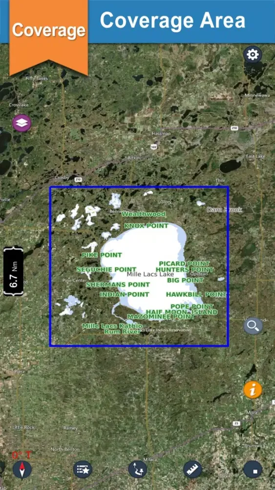 Capturas de tela do Mille Lacs offline GPS chart for lake & park trail