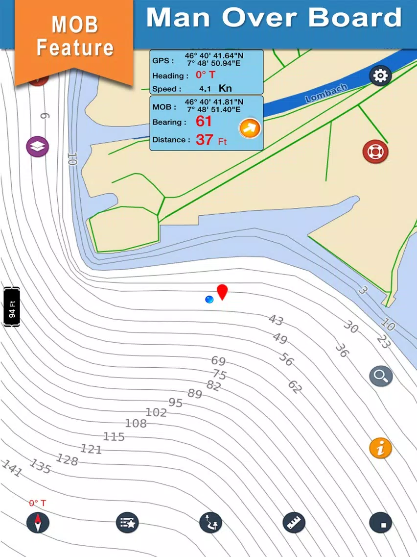 Neuchatel & Morat Lake offline nautical sail chart iPad  سکرین شاٹس