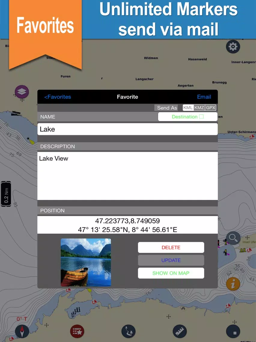 Neuchatel & Morat Lake offline nautical sail chart iPad  سکرین شاٹس