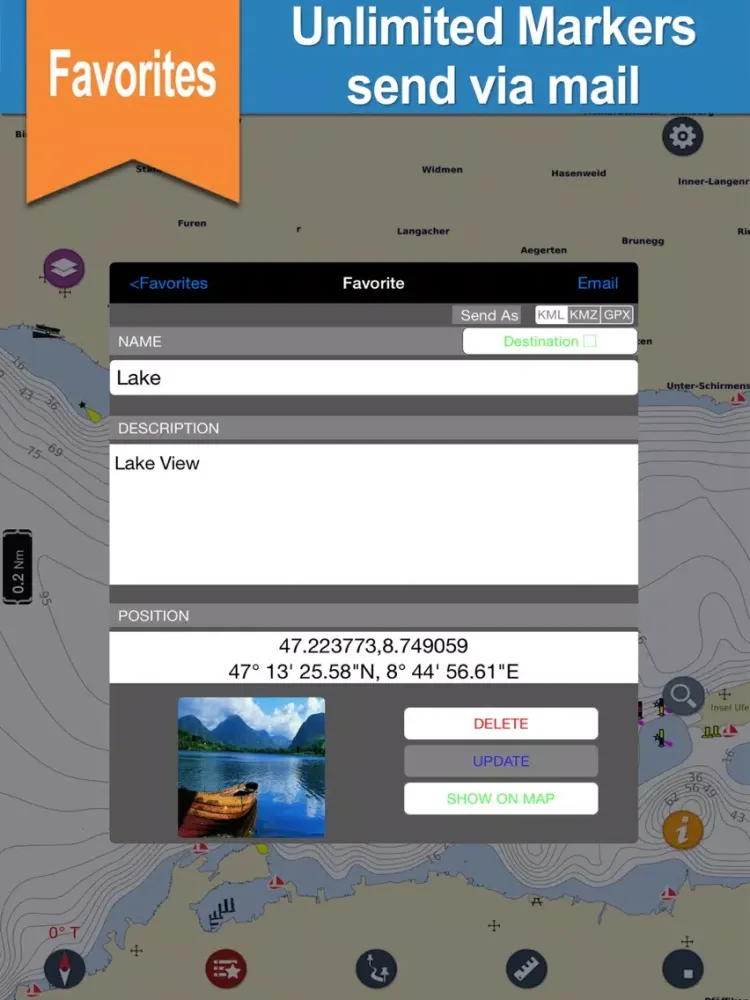 Neuchatel & Morat Lake offline nautical sail chart iPad  Screenshots