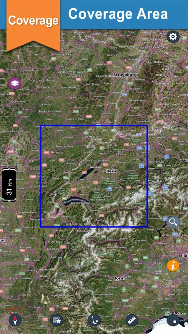 Neuchatel & Morat Lake offline nautical sail chart سکرین شاٹس