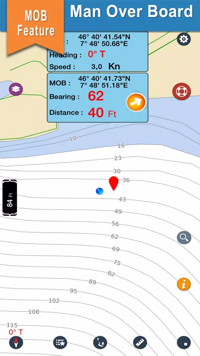 Neuchatel & Morat Lake offline nautical sail chart سکرین شاٹس