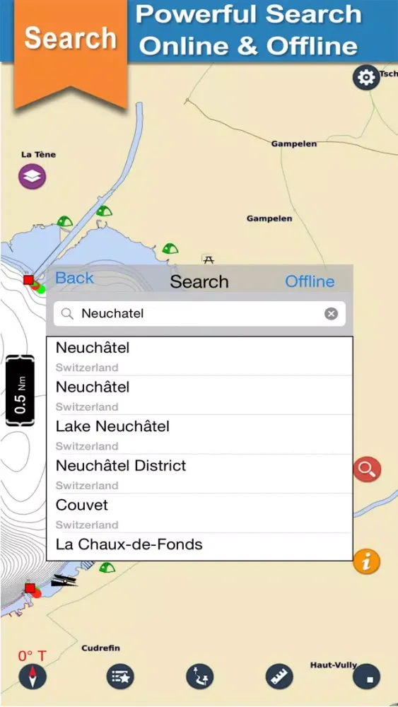 Neuchatel & Morat Lake offline nautical sail chart Screenshots