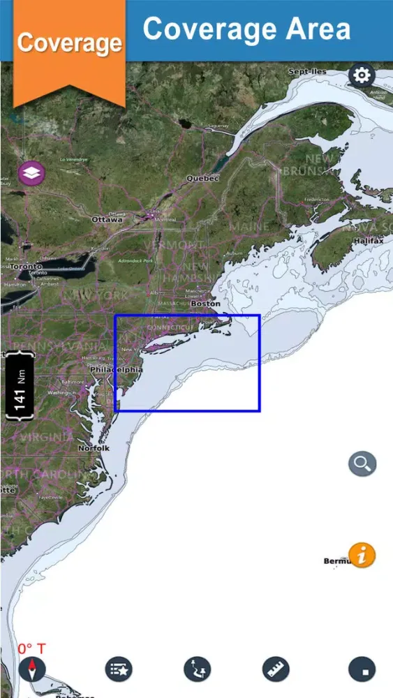 Ảnh chụp màn hình của New York - Nantucket boating offline fishing chart