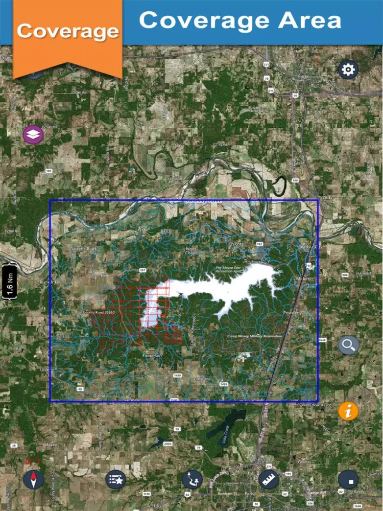 Pat Mayse GPS offline chart for lake & park trails iPad  স্ক্রিনশট