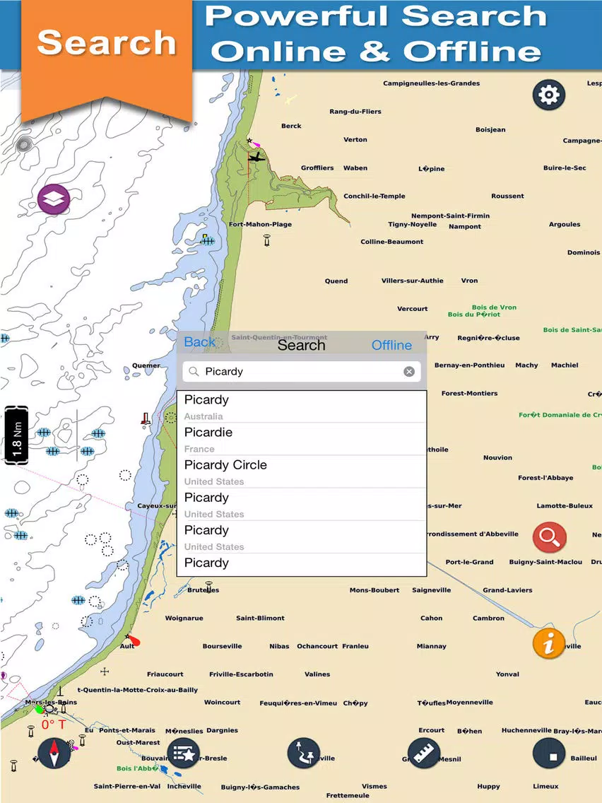 ภาพหน้าจอของ Boating Picardy Nautical Chart iPad 