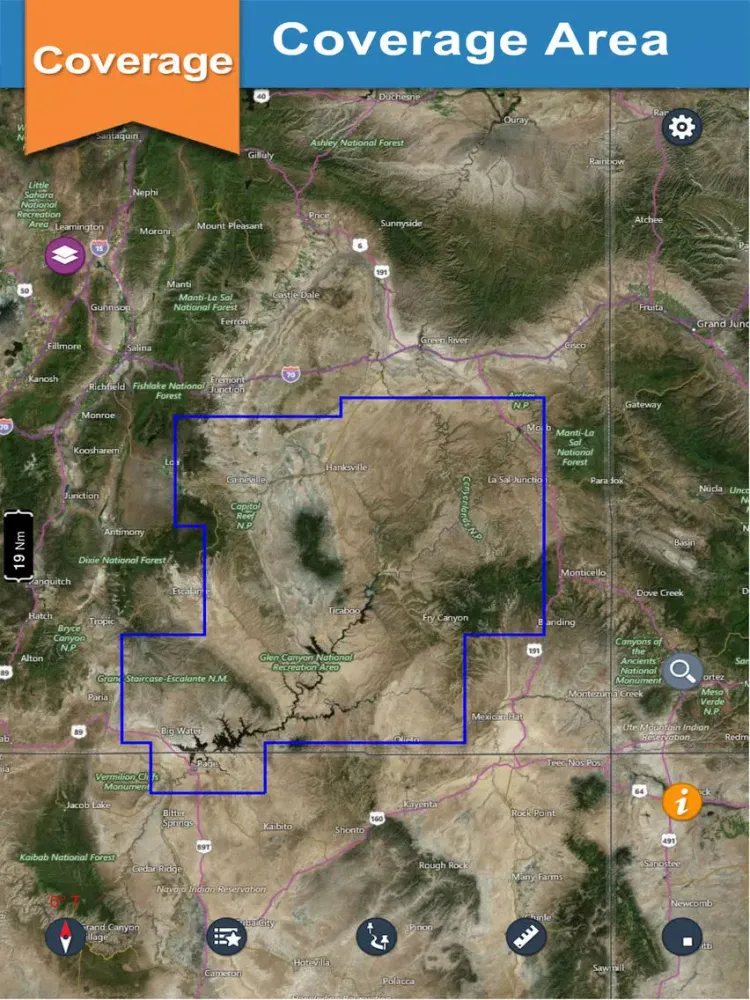 Powell - Glen Canyon N offline lake & park trails iPad  Screenshots