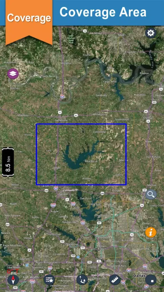 Capturas de tela do Ray Roberts offline chart for lake and park trails