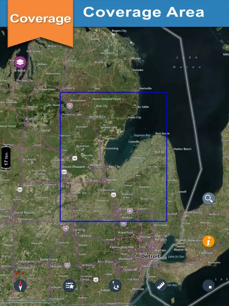 Capturas de pantalla de Saginaw Bay GPS offline nautical chart for boaters iPad 