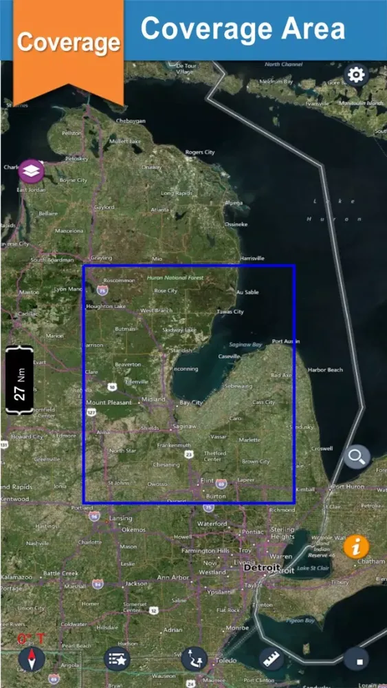 Capturas de pantalla de Saginaw Bay GPS offline nautical chart for boaters