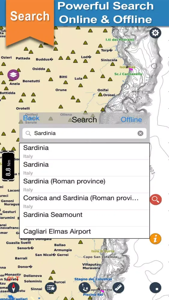 Marine Sardinia Nautical chart سکرین شاٹس