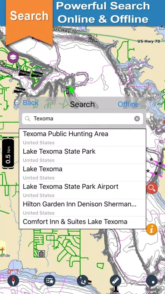 Capturas de tela do Lake Texoma gps offline nautical chart for boaters