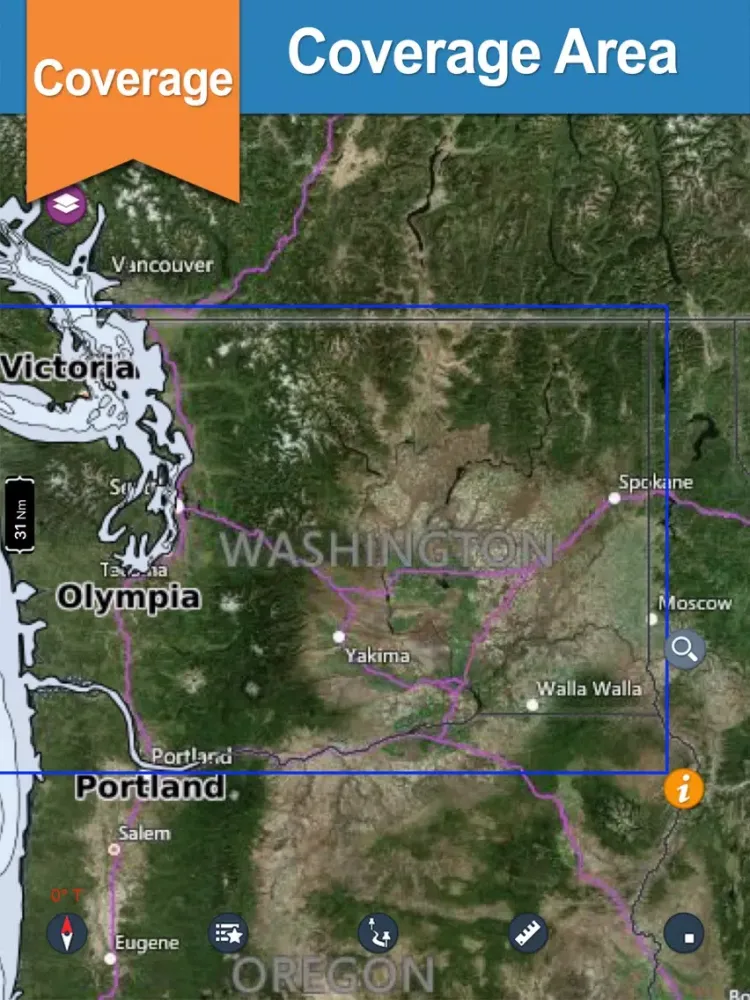 ภาพหน้าจอของ Washington Lakes gps offline nautical chart iPad 