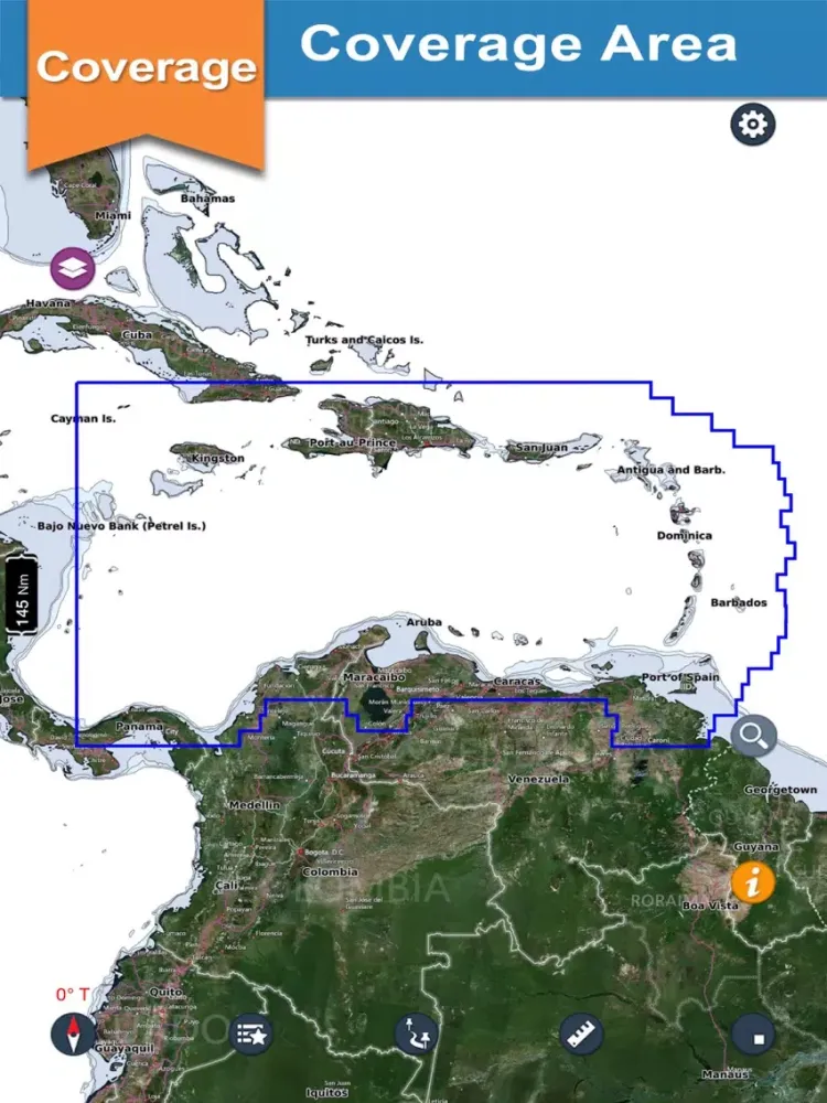 Caribbean Sea fishing charts iPad 應用截圖