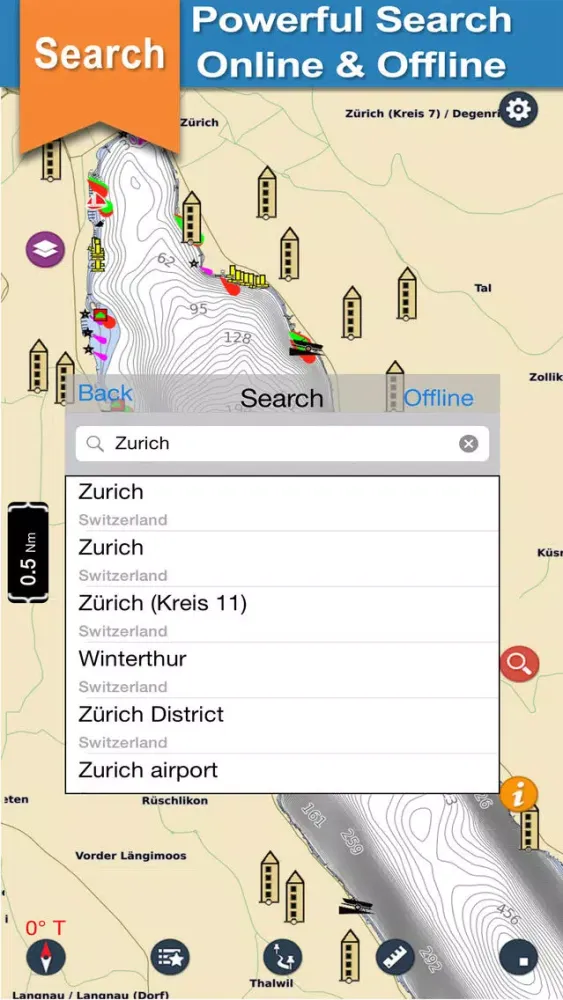 Скриншоты Zurich Lake GPS offline nautical chart for fishing