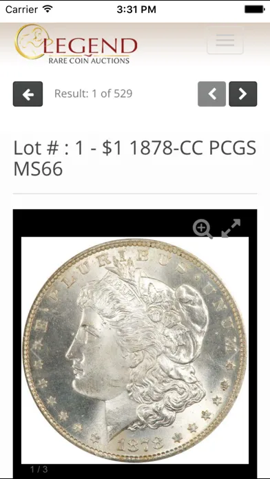 Legend Rare Coin Auctions Screenshots