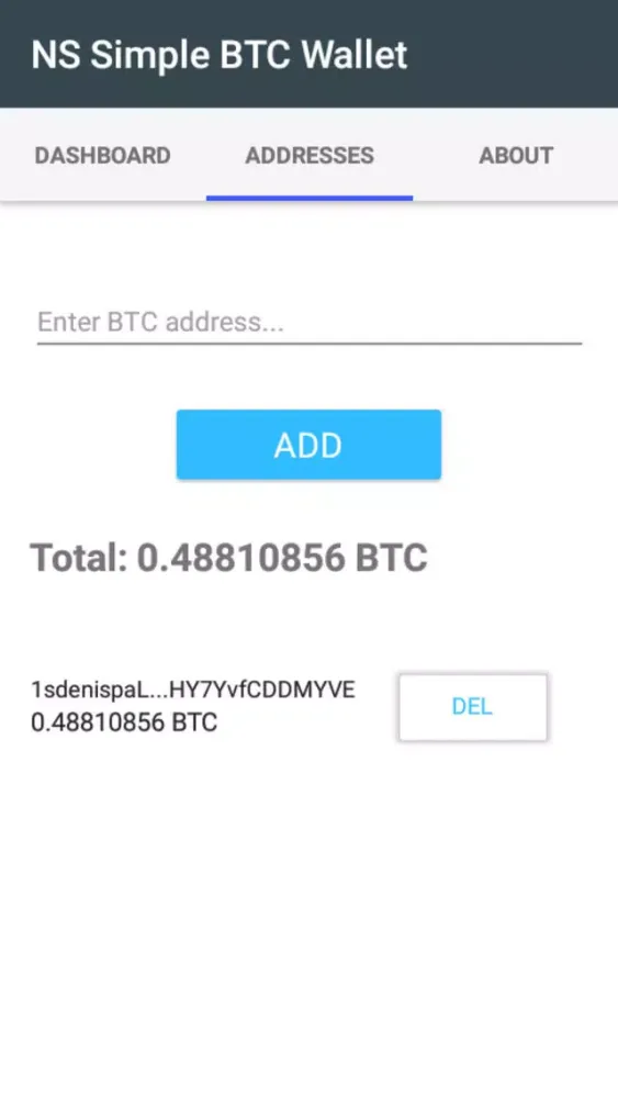 NS Simple BTC Wallet স্ক্রিনশট