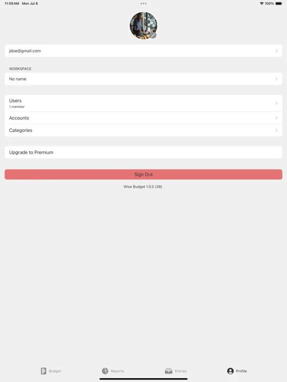 Capturas de tela do Wise budget iPad 