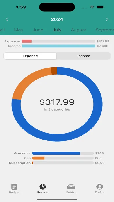 Capturas de tela do Wise budget