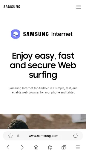 Capturas de tela do Samsung Internet Browser