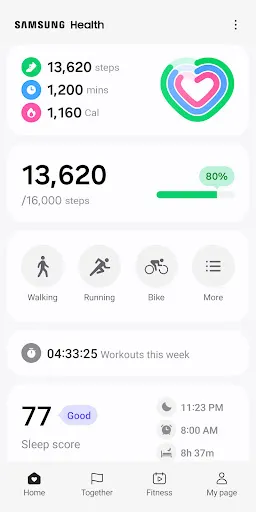 Samsung Health スクリーンショット
