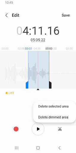 Capturas de pantalla de Samsung Voice Recorder