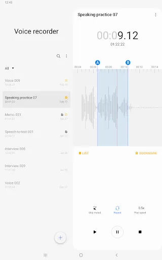Capturas de pantalla de Samsung Voice Recorder