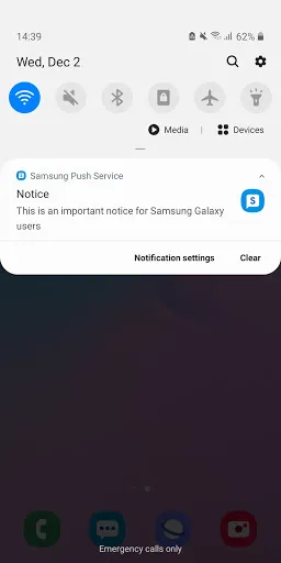 Samsung Push Service Screenshots
