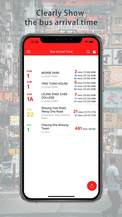 Tangkapan skrin Bus Arrival Time