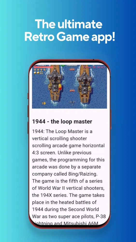 Screenshot di retro arcade game collection
