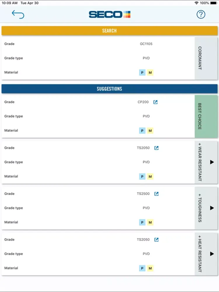 Seco Compare iPad 应用截图