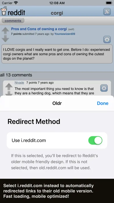 Capturas de pantalla de Oldr Redirect for Reddit