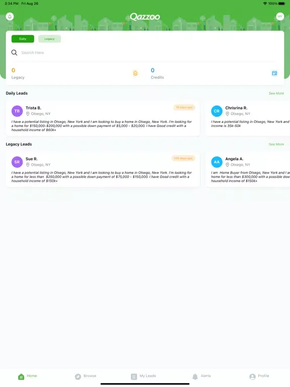 Qazzoo : Real Estate Leads iPad  스크린샷