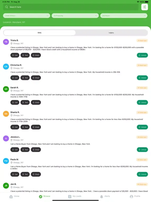 Qazzoo : Real Estate Leads iPad  스크린샷