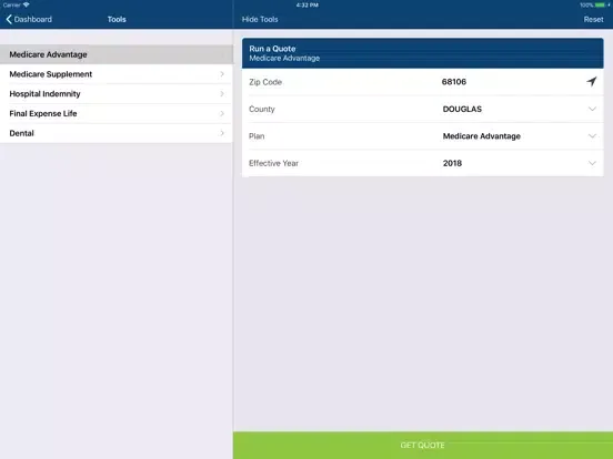 Tangkapan layar Secure Insurance Group iPad 