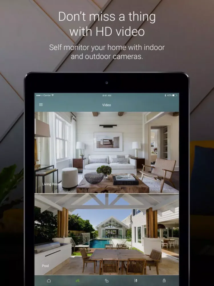 Tangkapan skrin Edge Home Security iPad 