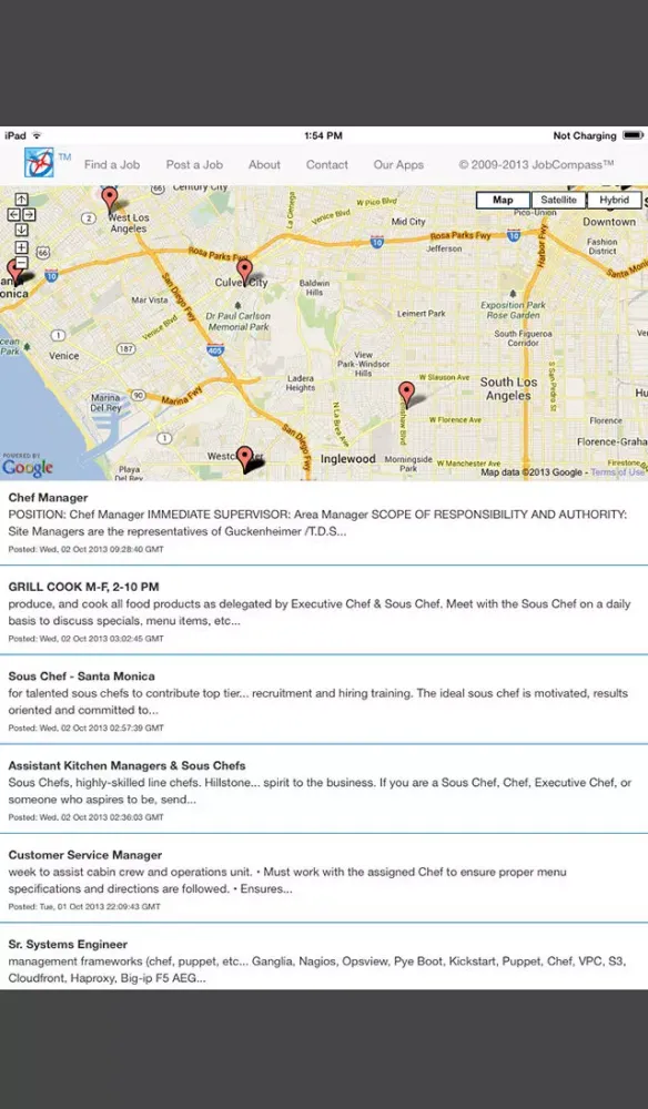 Tangkapan layar JobCompass - Find millions of jobs near you in over 55 countries