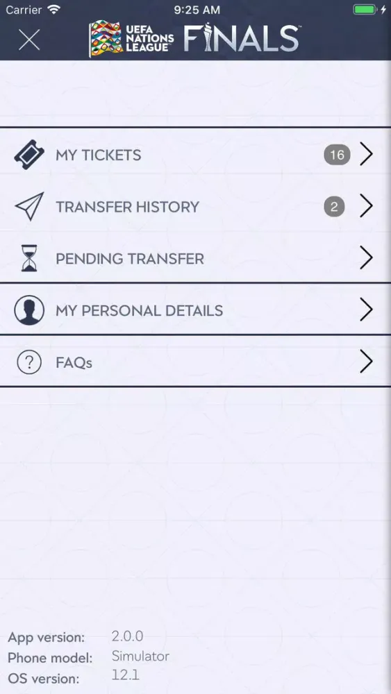 Captures d'écran de UEFA Nations League Tickets