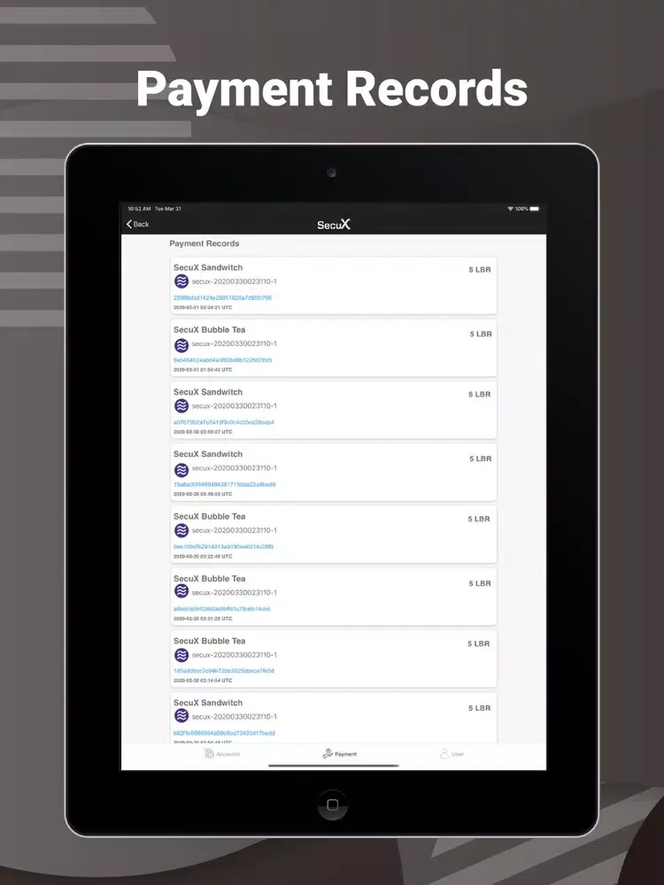 LibraXPay iPad  스크린샷