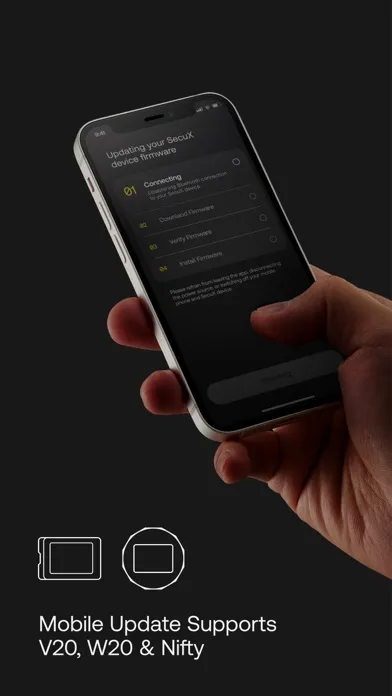 Tangkapan layar SecuX Firmware Update